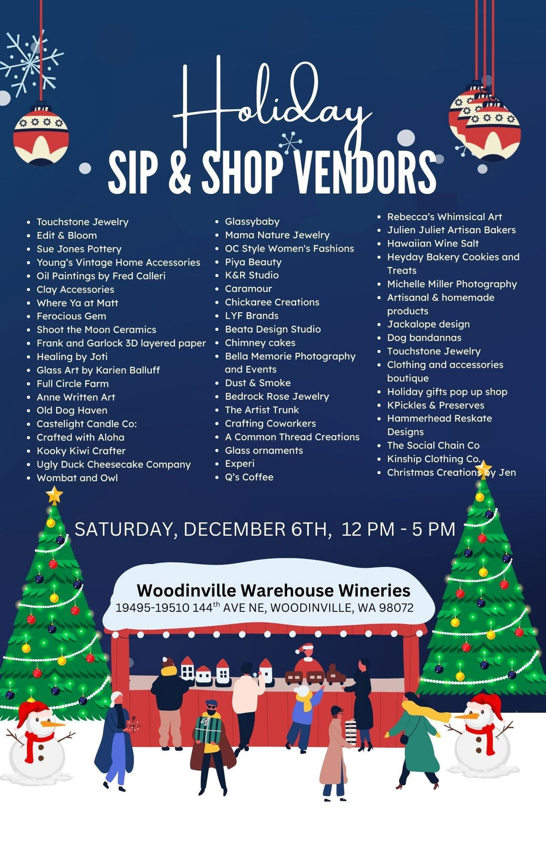 Holiday Event - Sip and Shop In Woodenville, WA